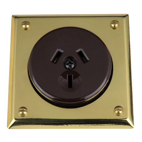 Classic 10 Series Single Power Point Outlet In Brown - Image 4