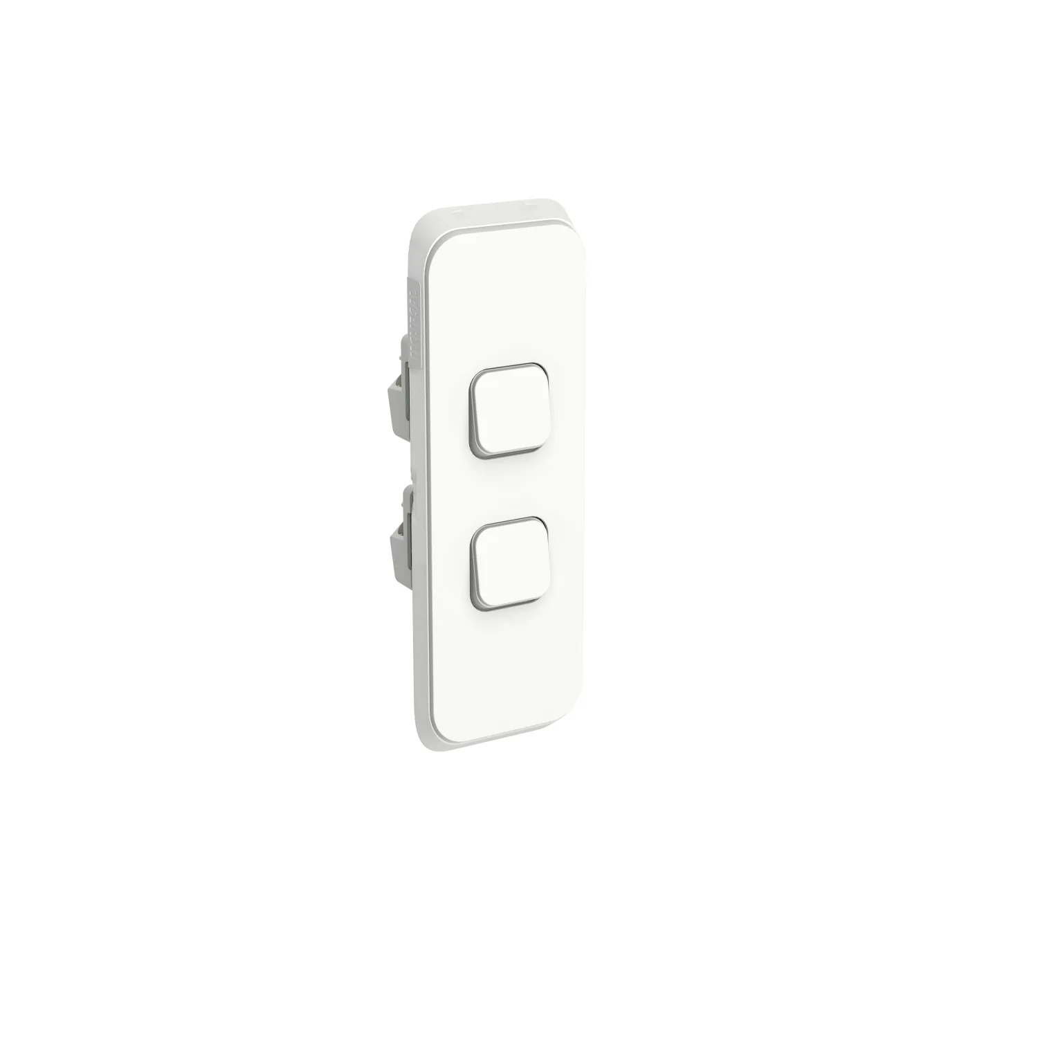 Clipsal Iconic 2 Gang Complete Architrave Switch Vivid White