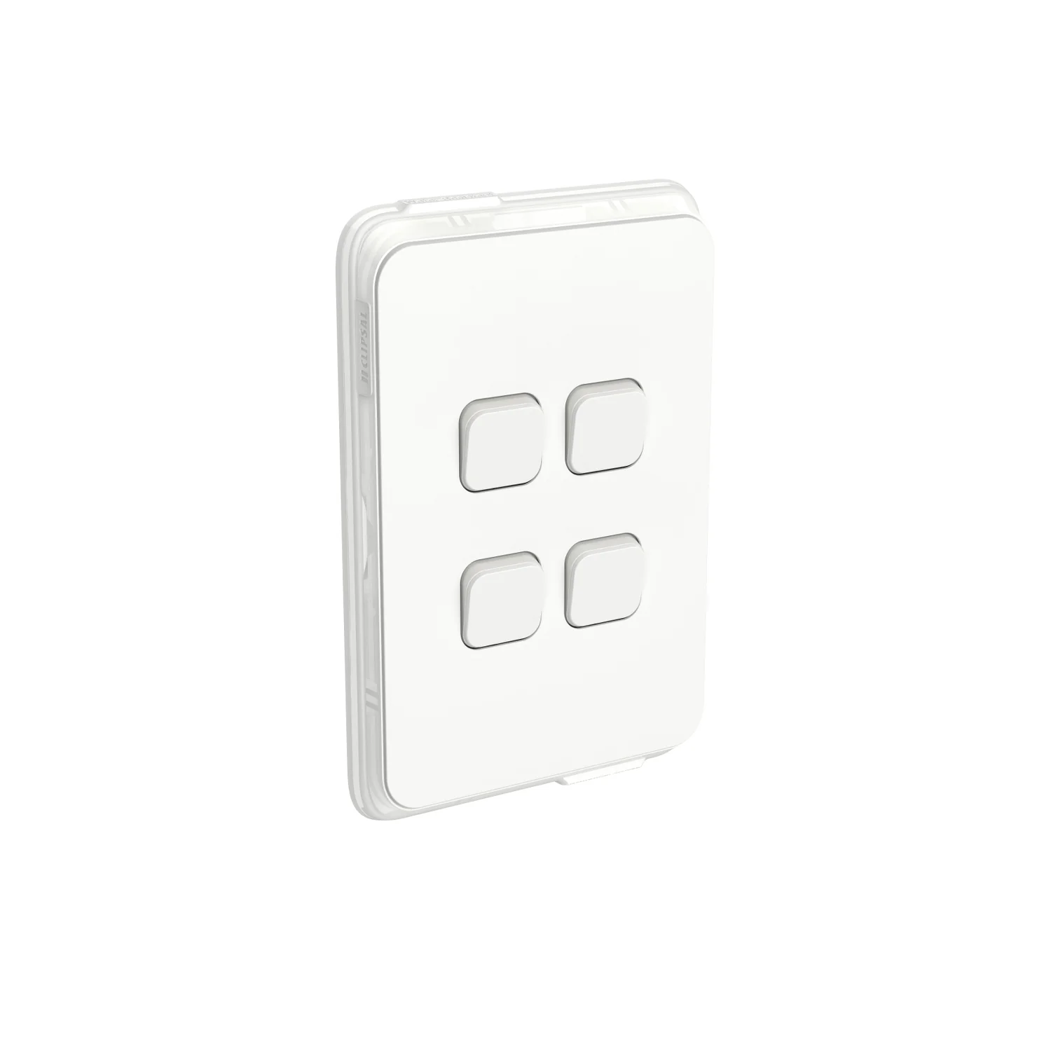 Clipsal Iconic 4 Gang Complete Switch Vivid White IP44 Rated