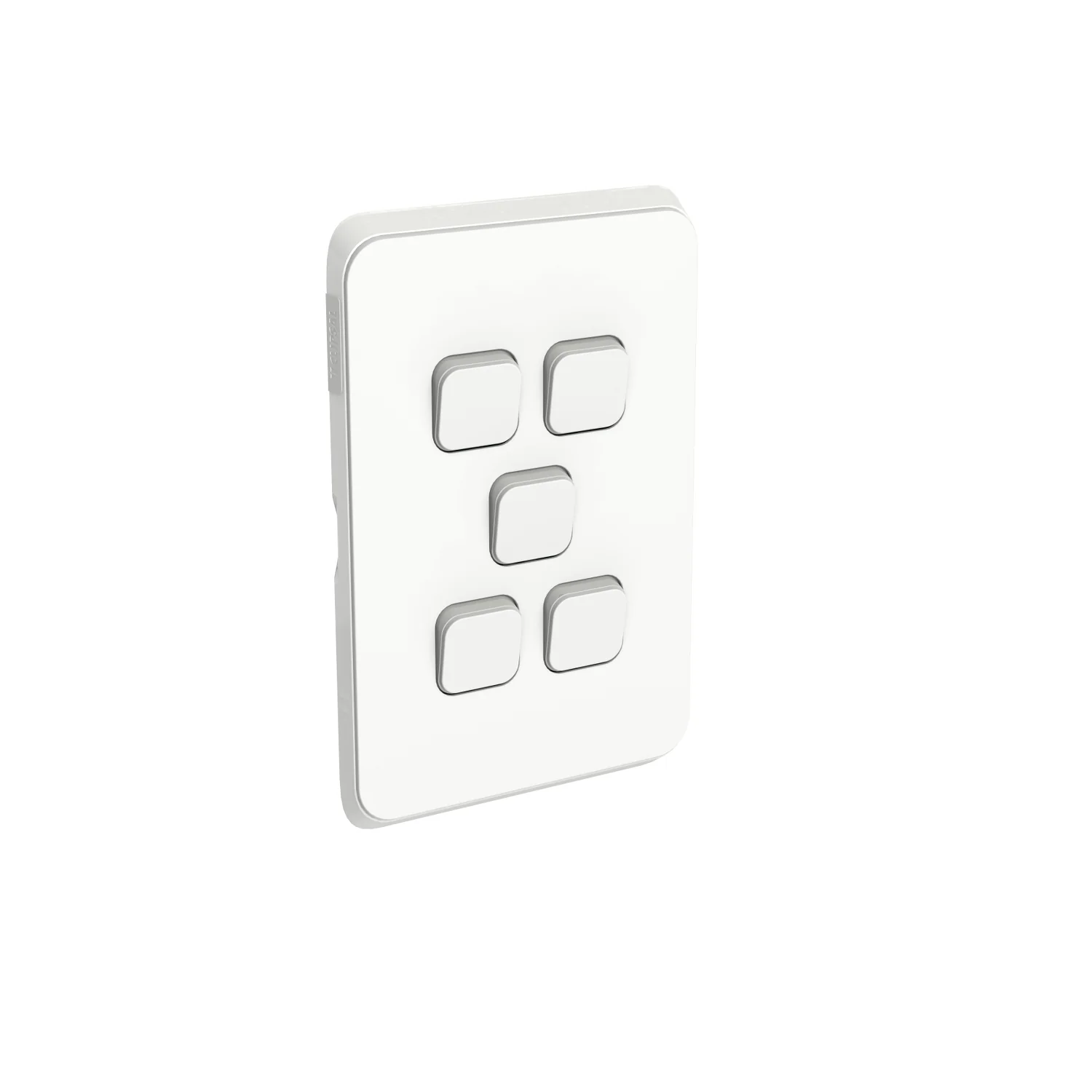 Clipsal Iconic 5 Gang Complete Switch Vivid White