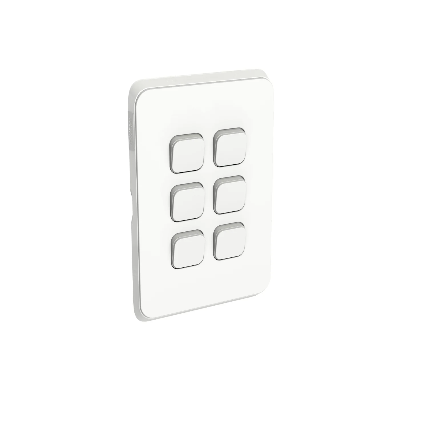 Clipsal Iconic 6 Gang Complete Switch Vivid White