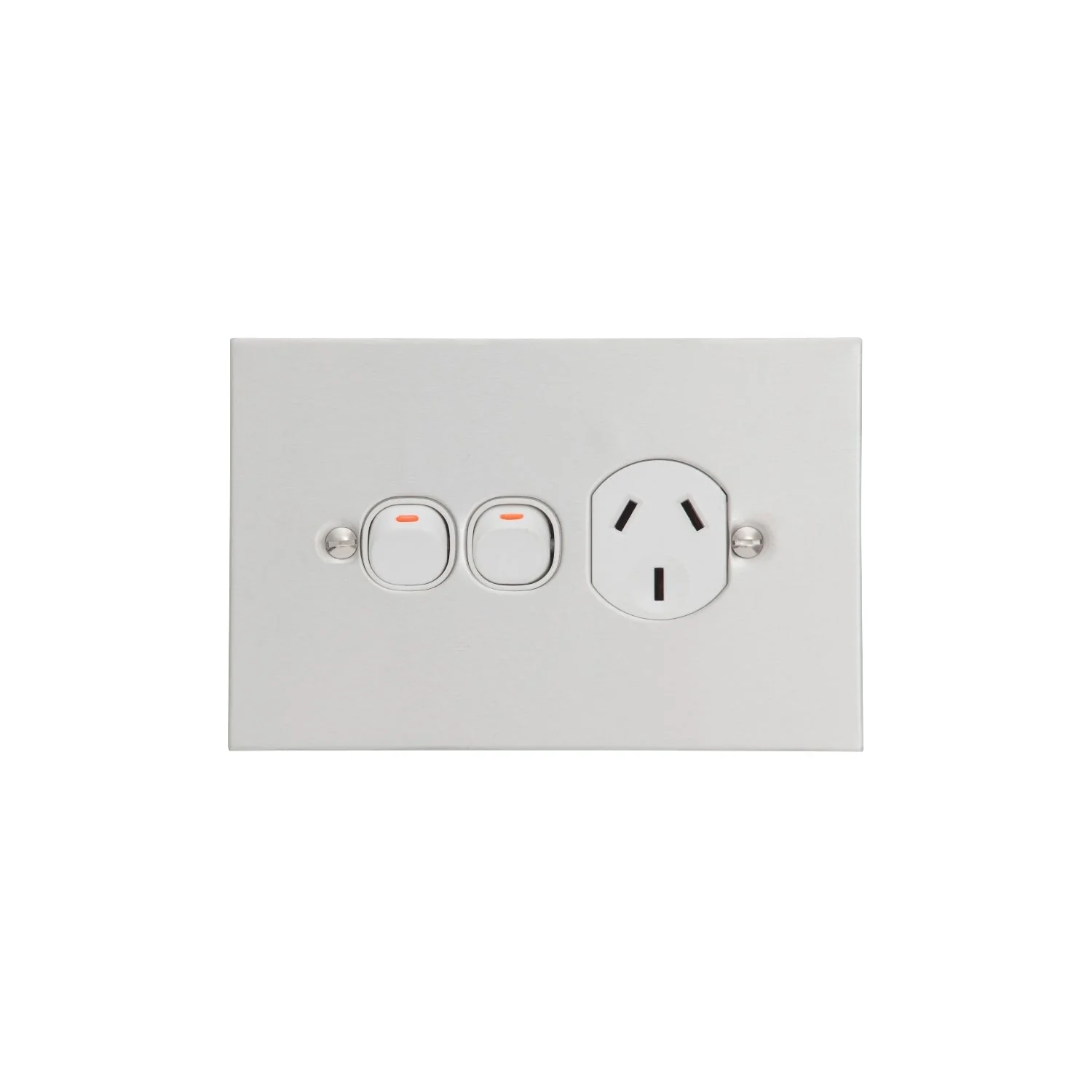Clipsal BSL Stainless Steel Single Powerpoint Outlet With Extra Switch