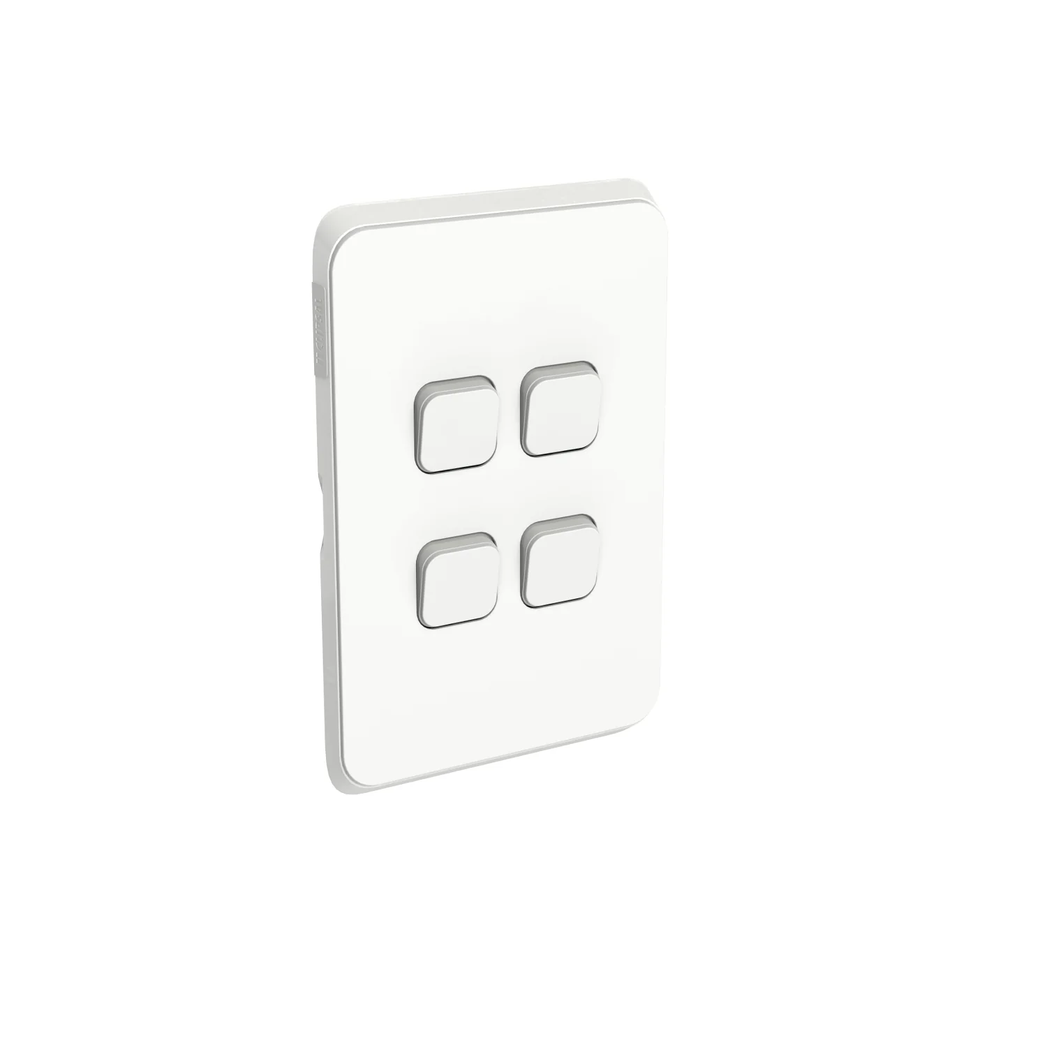Clipsal Iconic 4 Gang Grid & Plate Assembly Vivid White