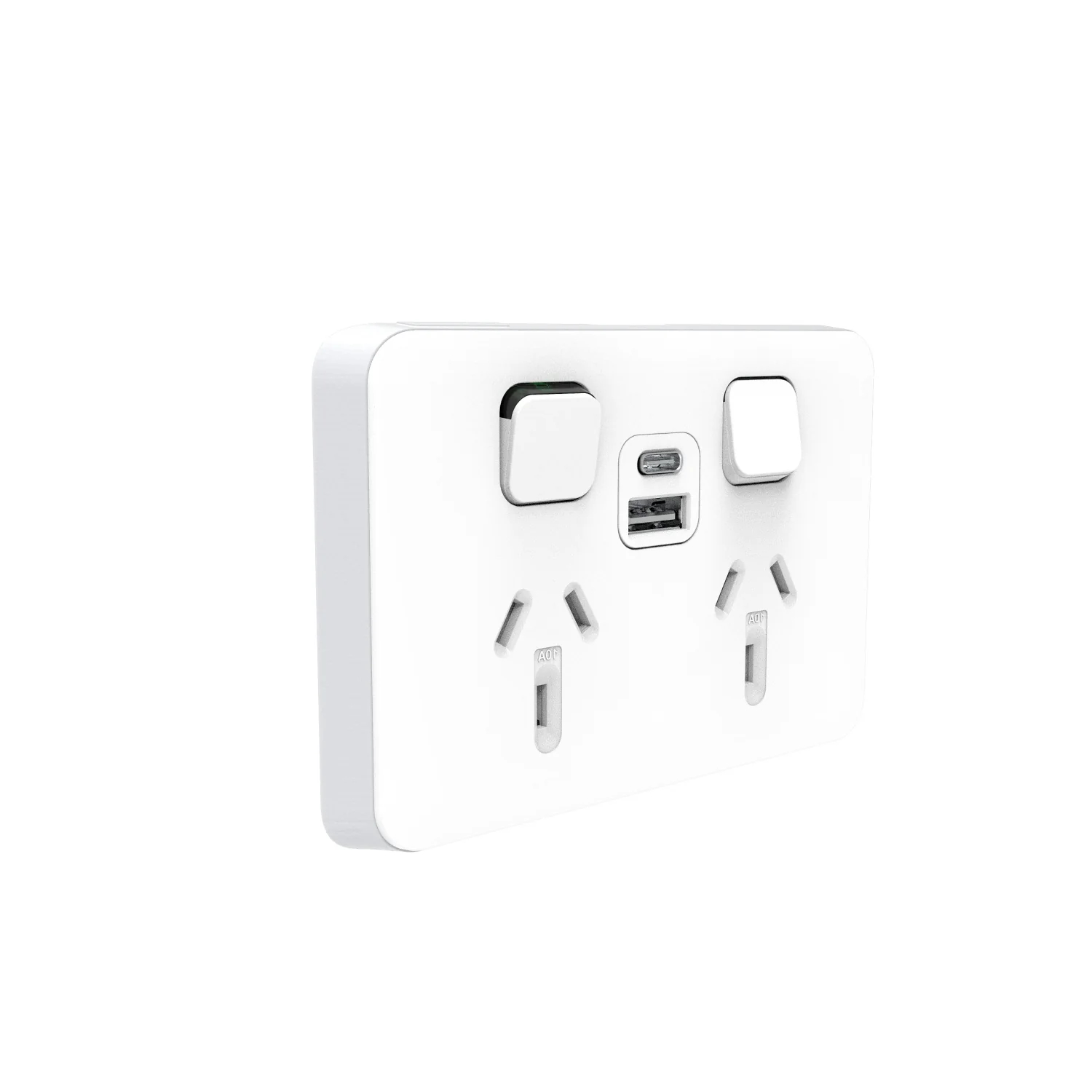 Clipsal Iconic Double Powerpoint With USB A+C Charger Vivid White