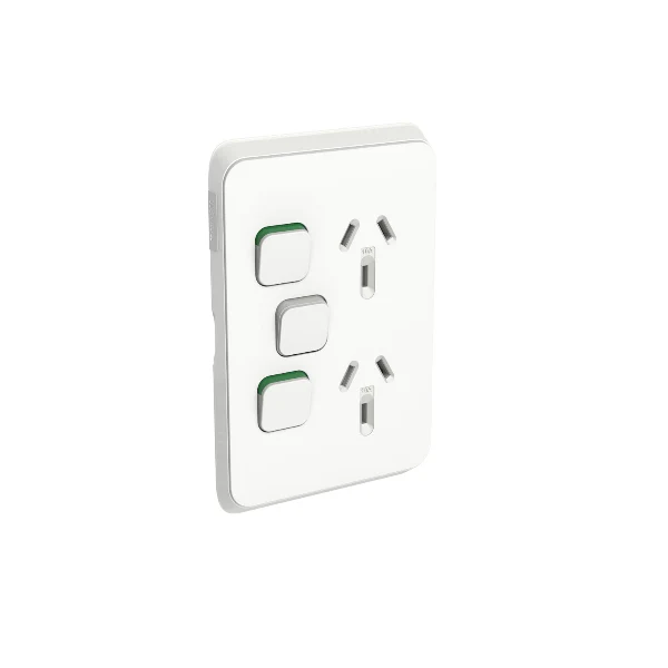 Clipsal Iconic Double Vertical Powerpoint With Extra Vivid White