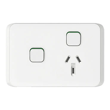 Clipsal Iconic Single Powerpoint With Extra Switch