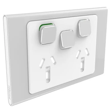 Clipsal Iconic Styl Double Powerpoint With Extra Switch 10a, Available in 3 Colours - Image 3