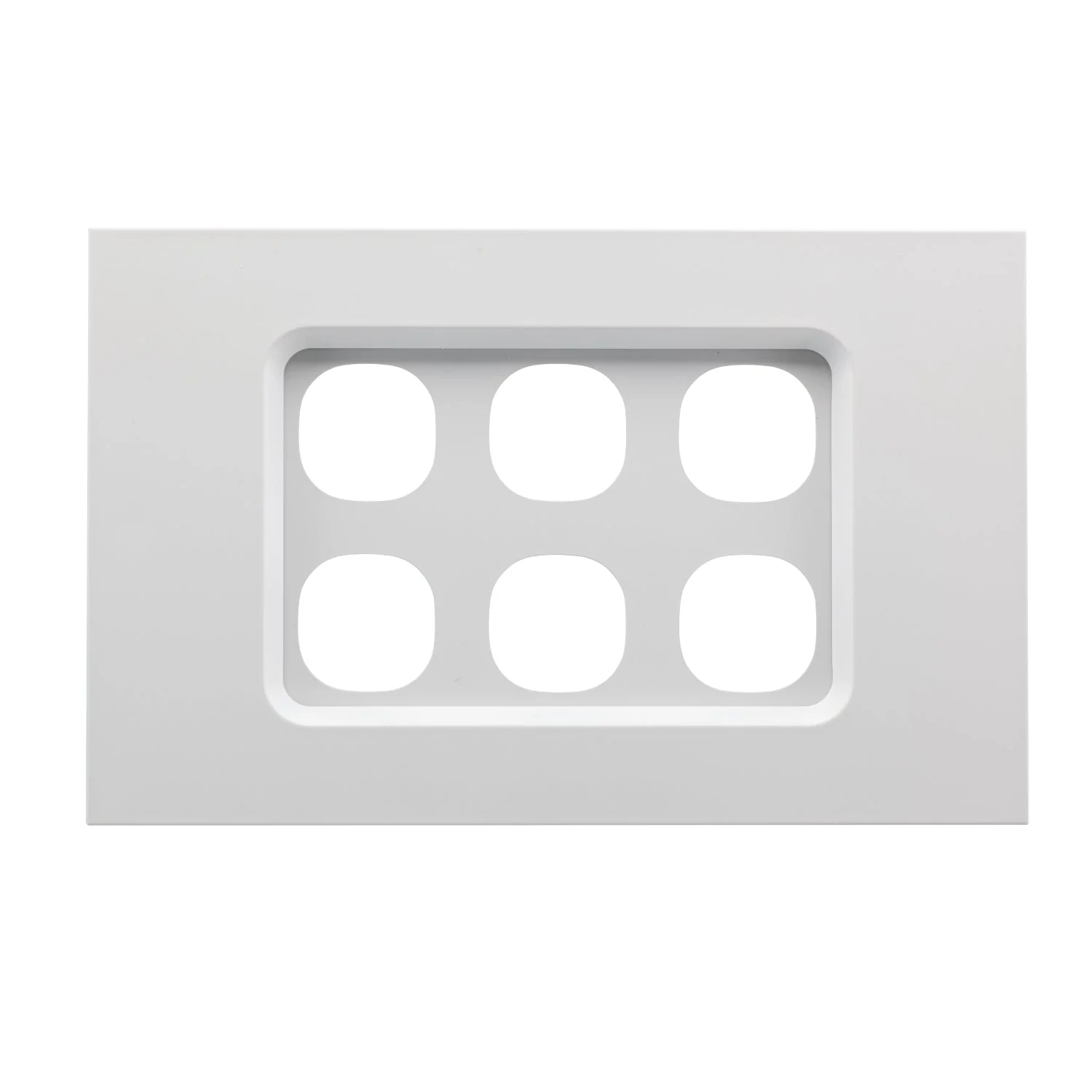 Clipsal Saturn Zen 6 Gang Comms Grid & Plate Assembly, Matt White