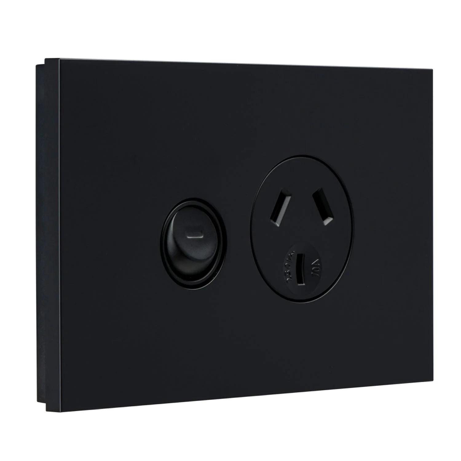 Clipsal Saturn Zen Single Powerpoint 10a, Matt Black