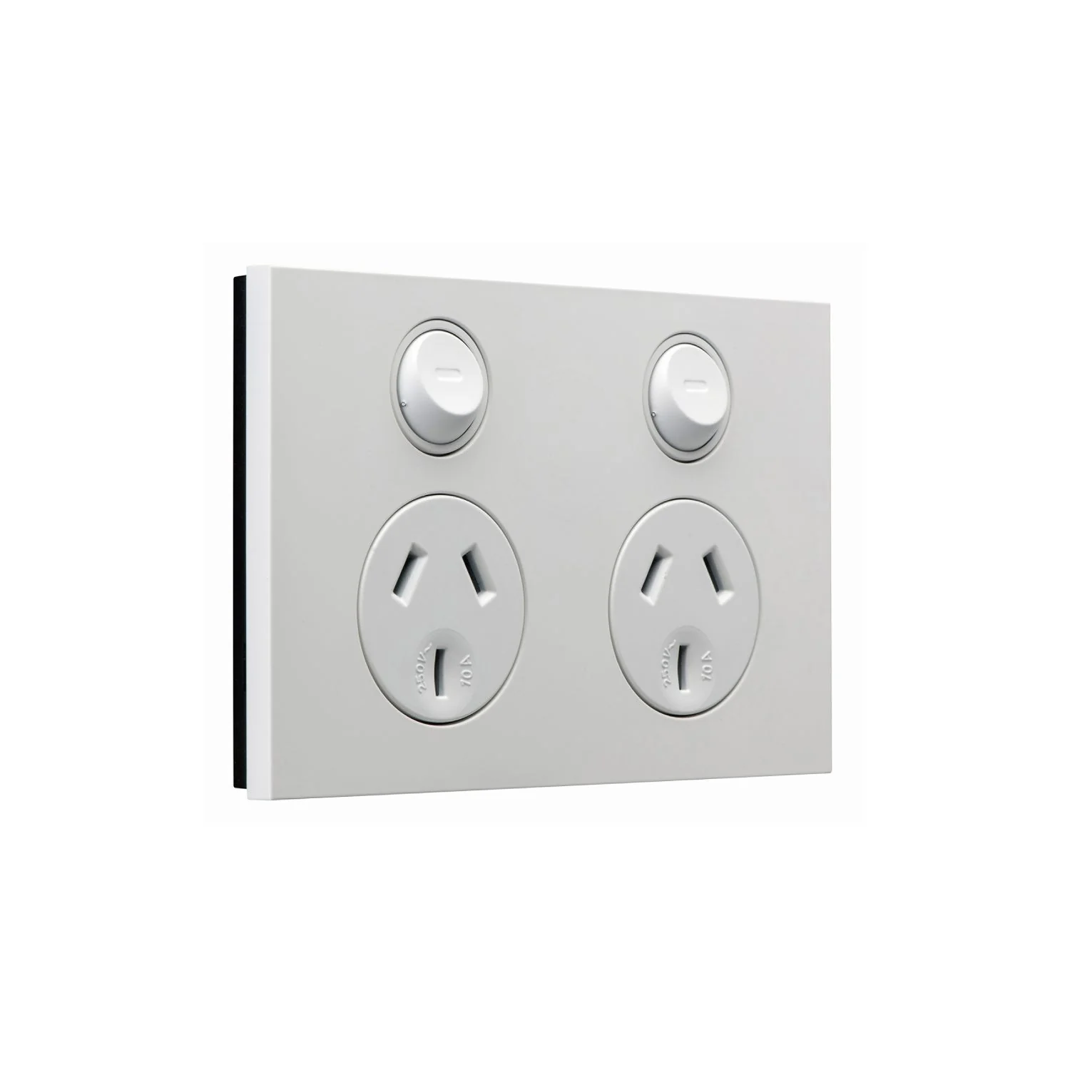 Clipsal Saturn Zen Double Powerpoint 10a, Matt White