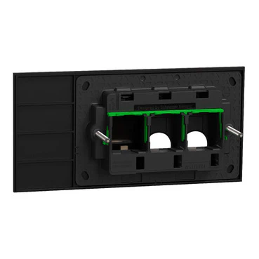 Clipsal Solis 2 Gang Grid Plate With Cover Frame Zen Black - Image 2