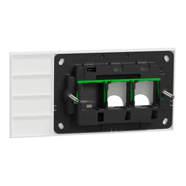 Clipsal Solis 2 Gang Grid Plate With Cover Frame Zen White - Image 3