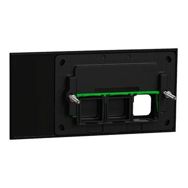 Clipsal Solis 3 Gang Communications Plate Ebony Aluminium - Image 2