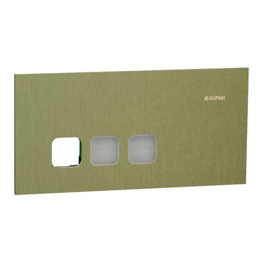 Clipsal Solis 3 Gang Communications Plate Brushed Brass
