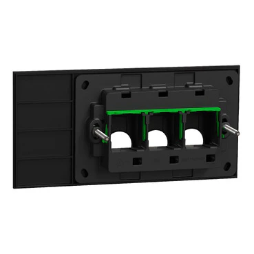 Clipsal Solis 3 Gang Grid Plate With Cover Frame Zen Black - Image 2