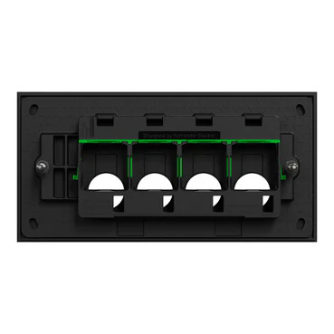 Clipsal Solis 4 Gang Grid Plate With Cover Frame Zen Black - Image 2