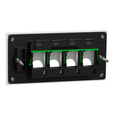 Clipsal Solis 4 Gang Grid Plate With Cover Frame Zen White - Image 2