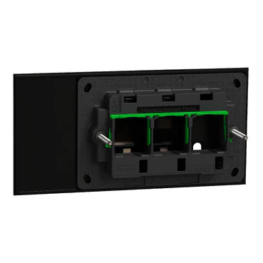 Clipsal Solis T 1 Gang Grid Plate With Cover Frame Ebony Aluminium - Image 3