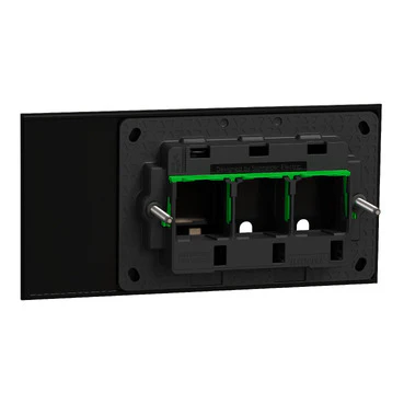 Clipsal Solis T 2 Gang Grid Plate With Cover Frame Ebony Aluminium - Image 3