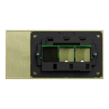 Clipsal Solis T 2 Gang Grid Plate With Cover Frame Brushed Brass - Image 3
