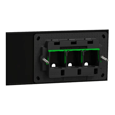 Clipsal Solis T 3 Gang Grid Plate With Cover Frame Ebony Aluminium - Image 3