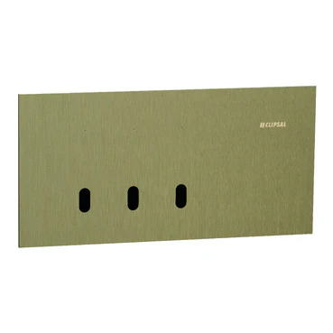 Clipsal Solis T 3 Gang Grid Plate With Cover Frame Brushed Brass