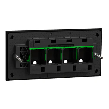 Clipsal Solis T 4 Gang Grid Plate With Cover Frame Ebony Aluminium - Image 3