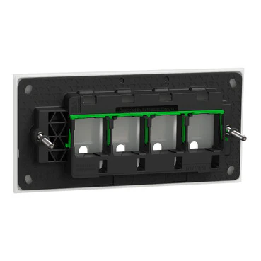 Clipsal Solis T 4 Gang Grid Plate With Cover Frame White Ceramic - Image 3