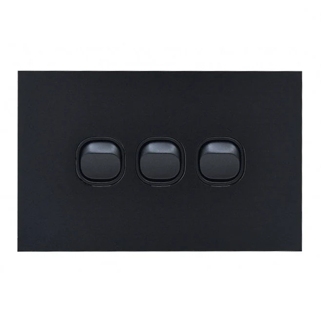 Clouded Leopard Horizontal 3 Gang Switch, Available in 2 Colours - Image 3