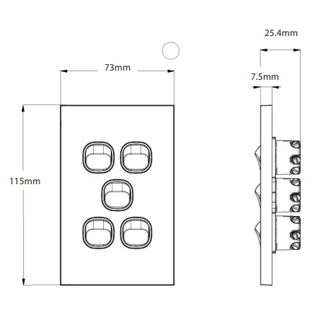 Clouded Leopard Vertical 4 Gang Switch, Available in 2 Colours - Image 5
