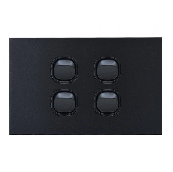 Clouded Leopard Horizontal 4 Gang Switch, Available in 2 Colours - Image 3