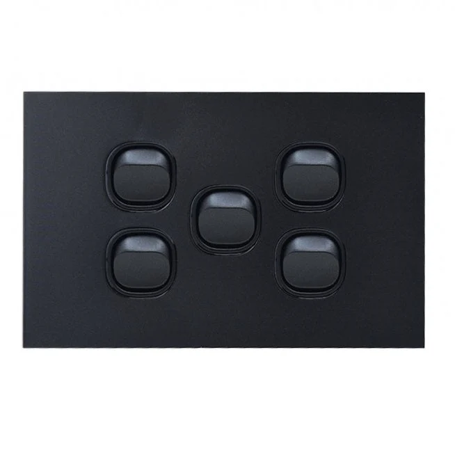 Clouded Leopard Horizontal 5 Gang Switch, Available in 2 Colours - Image 3