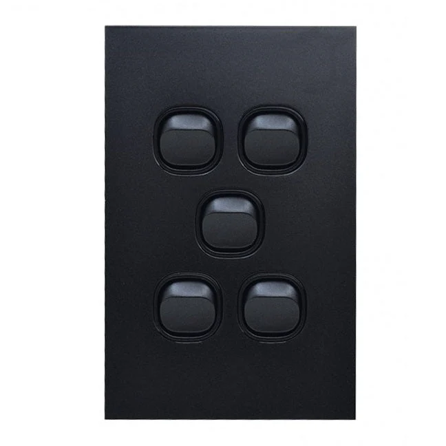 Clouded Leopard Vertical 5 Gang Switch, Available in 2 Colours - Image 3