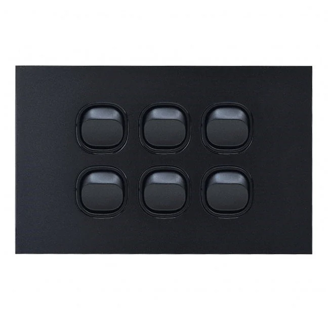 Clouded Leopard Horizontal 6 Gang Switch, Available in 2 Colours - Image 3