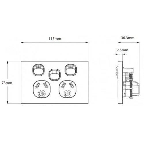 Clouded Leopard Horizontal 6 Gang Switch, Available in 2 Colours - Image 5