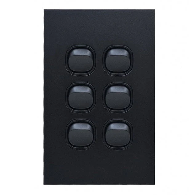 Clouded Leopard Vertical 6 Gang Switch, Available in 2 Colours - Image 3
