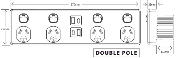Puma Fully Integrated Quad Powerpoint With 4 USB Ports A+C - Image 2