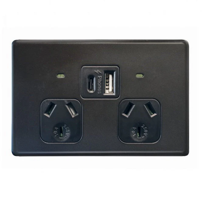 Flat Cat Slimline Fully Integrated Type A&C Dual USB Powerpoint, Available in 4 Colours - Image 4