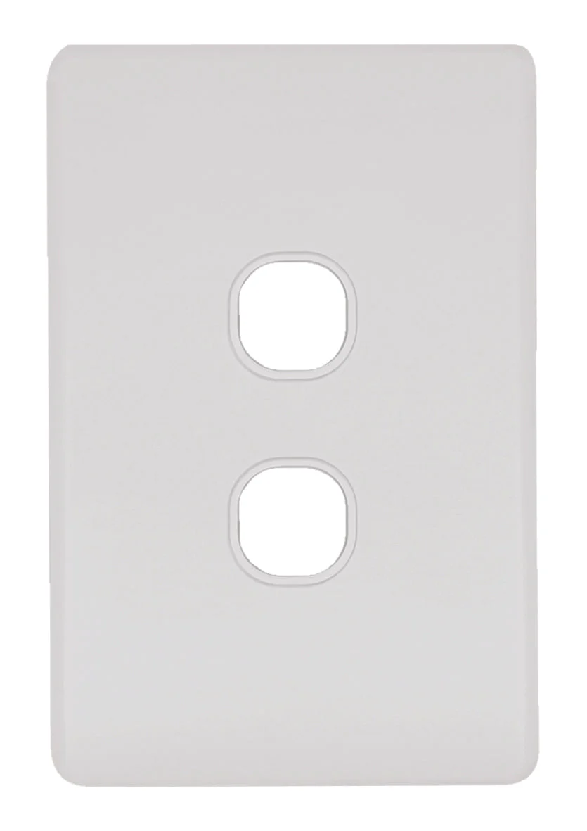 Flat Cat Slimline 2 Gang Grid & Plate Assembly, Available in 4 Colours