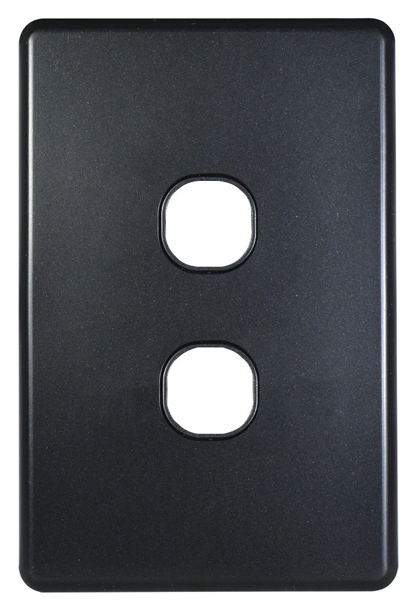 Flat Cat Slimline 2 Gang Grid & Plate Assembly, Available in 4 Colours - Image 2