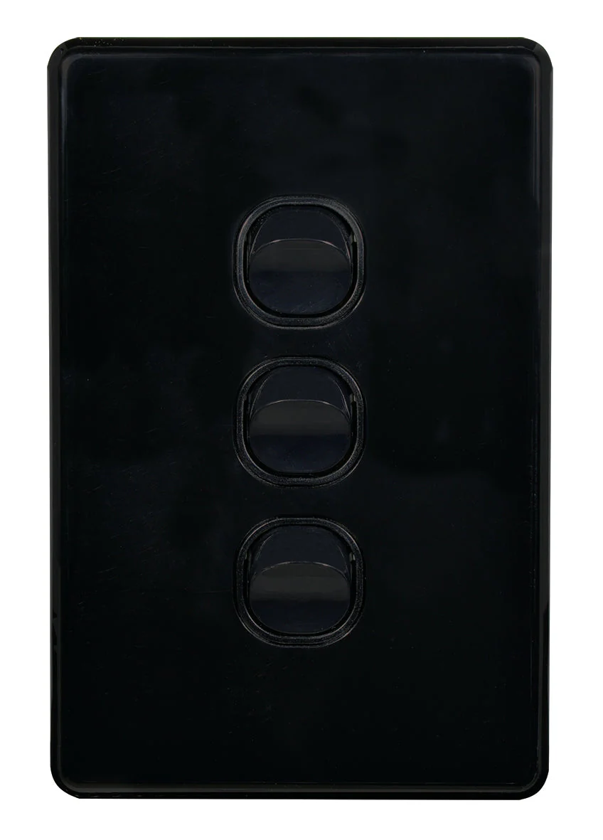 Flat Cat Slimline 3 Gang Complete Switch, Available in 4 Colours - Image 3