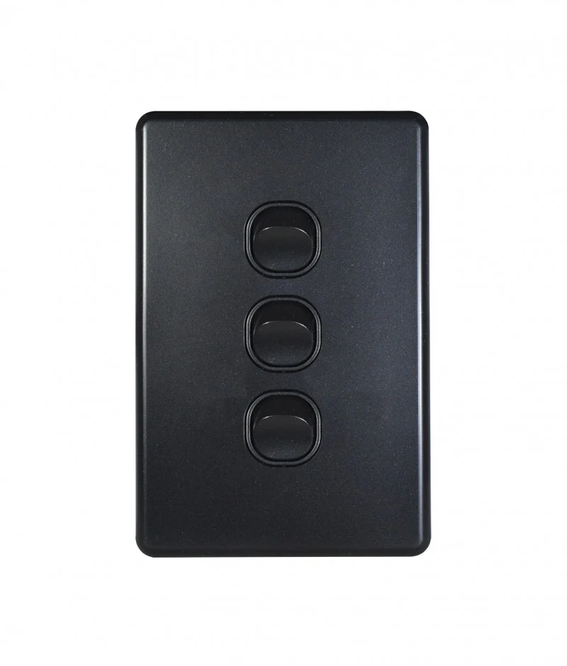 Flat Cat Slimline 3 Gang Complete Switch, Available in 4 Colours - Image 4