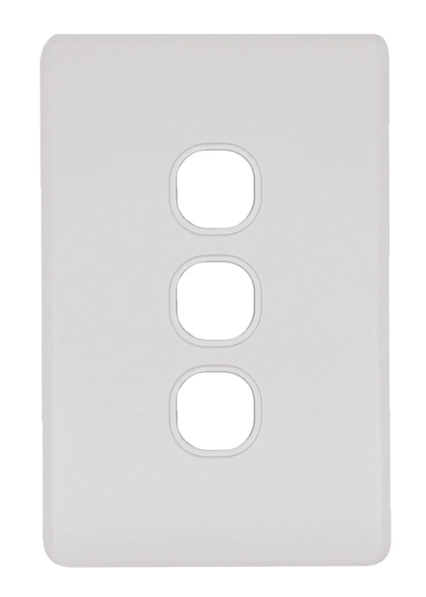 Flat Cat Slimline 3 Gang Grid & Plate Assembly, Available in 4 Colours - Image 4