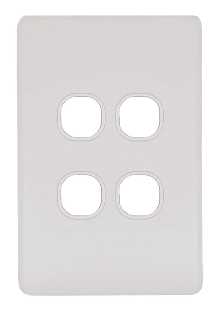 Flat Cat Slimline 4 Gang Grid & Plate Assembly, Available in 4 Colours - Image 4