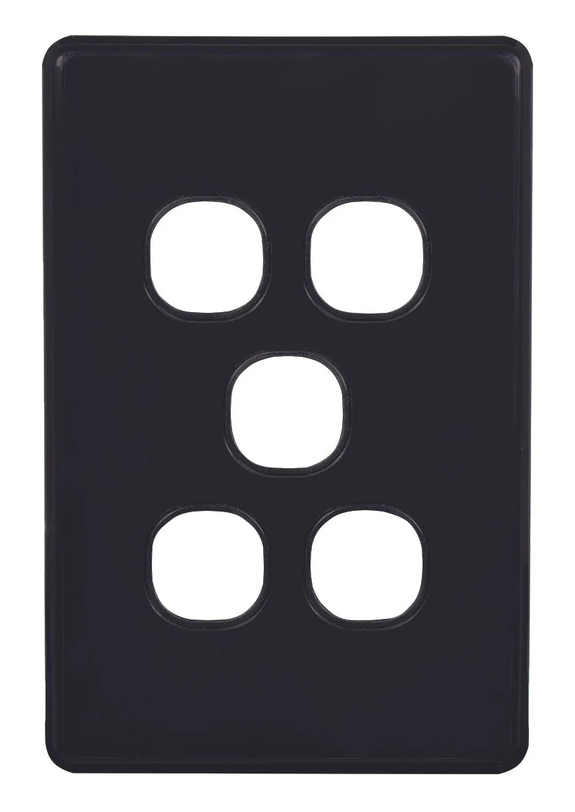 Flat Cat Slimline 5 Gang Grid & Plate Assembly, Available in 4 Colours - Image 3