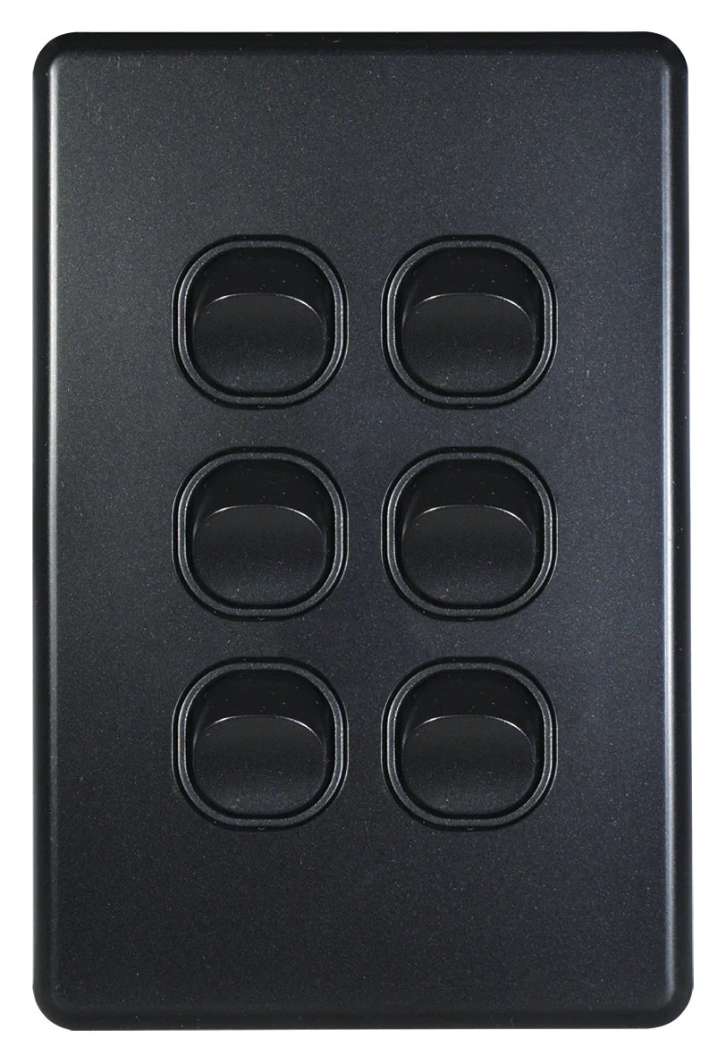 Flat Cat Slimline 6 Gang Complete Switch, Available in 4 Colours - Image 3