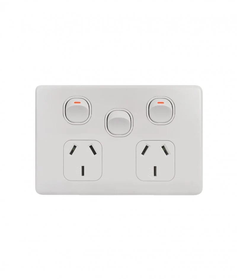 Flat Cat Slimline Double Powerpoint With Extra Switch, Available in 4 Colours - Image 3