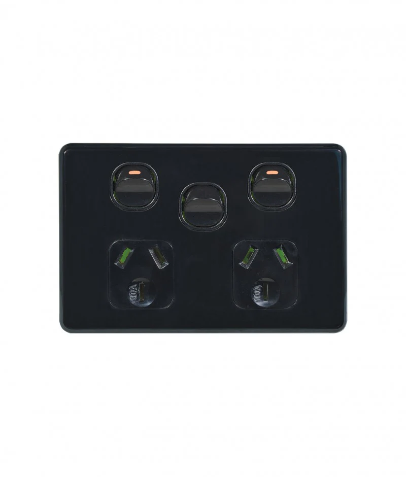Flat Cat Slimline Double Powerpoint With Extra Switch, Available in 4 Colours - Image 5