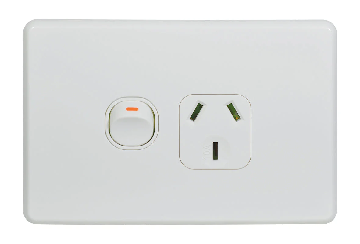 Flat Cat Slimline Single Powerpoint 10a, Available in 4 Colours