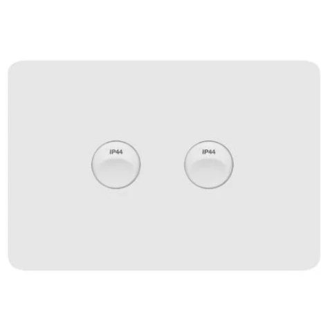 Hager Allure 2 Gang IP44 Horizontal Switch, Available in 3 Colours